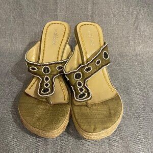 Matisse Women's Beaded Espadrille Wedge Heel Sandal Size 8